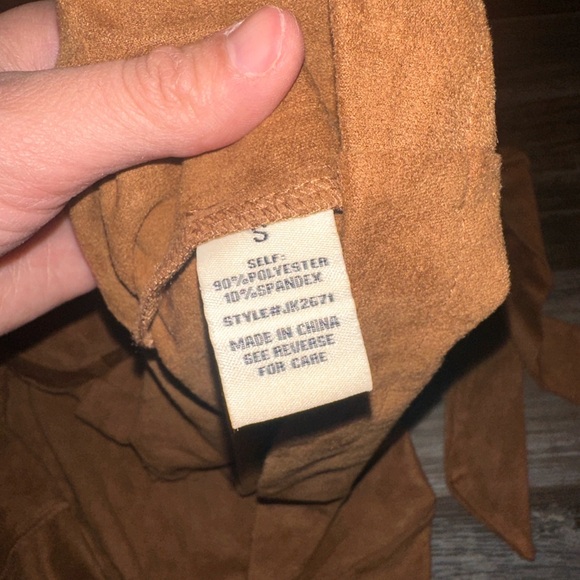 Jealous Tomato Camel A-Line Skirt with Tie Waist - Picture 4 of 4